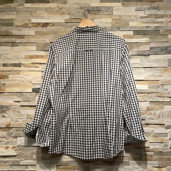 Brooks Brothers Red Fleece 14 Shirt | Black White Gingham, Cotton Button Blouse - Picture 8 of 8